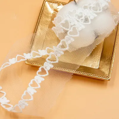 2 ярда хлопковая кружевная бейка с вышивкой белого и бежевого цветов