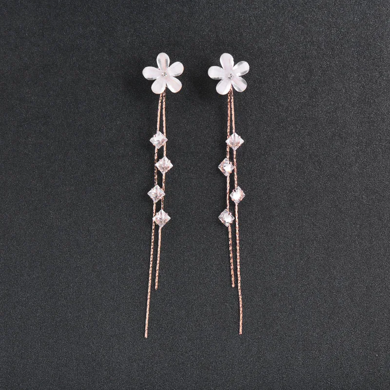 SINLEERY шикарные Акриловые Длинные серьги в форме цветка желтые розовые золотые