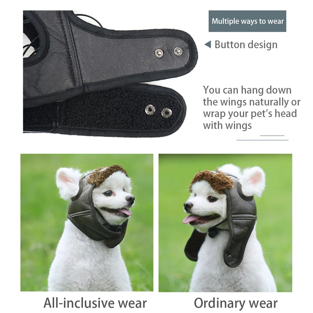 

1pcs Autumn Winter Aviator Cap Mascot Costume Cosplay Windproof Pilot Cap for Small Medium Large Dog