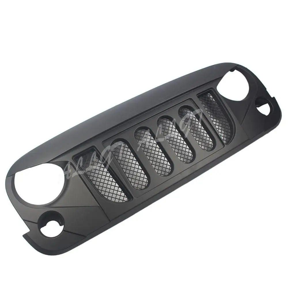 Front Grill Bumper upper grill For Jeep Wrangler JK 2007 2008 2009 2010 2011 2012 2013 2014 2015 2016 2017 Black Grille | Автомобили и