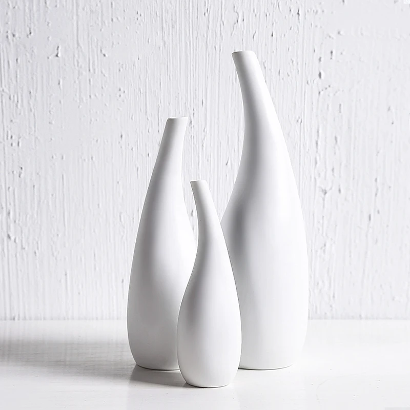 Японский стиль Современная ваза белая керамическая Цветочная домашний декор