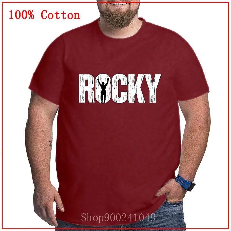 Белые футболки Rocky Balboa летняя одежда большого размера плюс 4XL 5XL 6XL удобная и