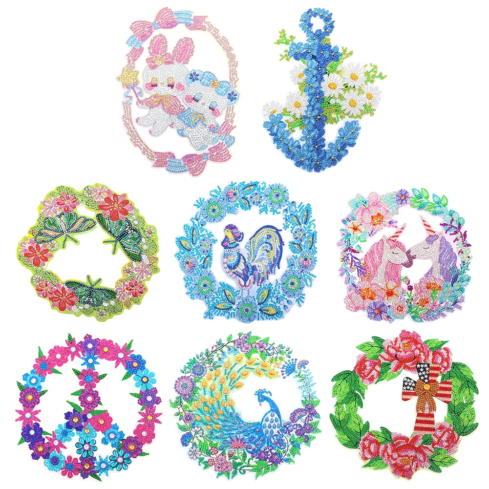 

23*23 cm 5D DIY Diamond Festival Christmas Wreath Mosaic Resin Painting Kit Rhinestone Garland Room Decor Gifts Diamond Painting