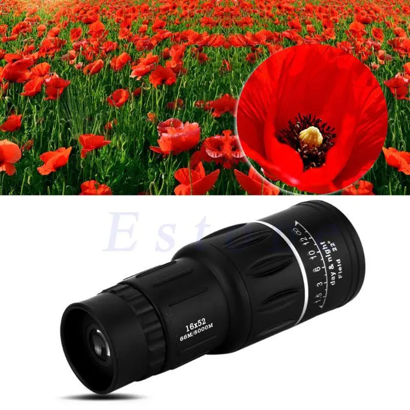 Дневной и ночной оптический монокуляр 16x52 HD Vision для охоты кемпинга пешего туризма