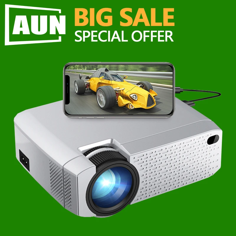 Мини проектор AUN D40W оригинальный Поддержка IOS/Android телефон беспроводная