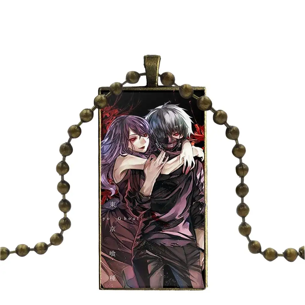 Бронзовое стекло кабошон с прямоугольной подвеской ожерелье-чокер для девочек