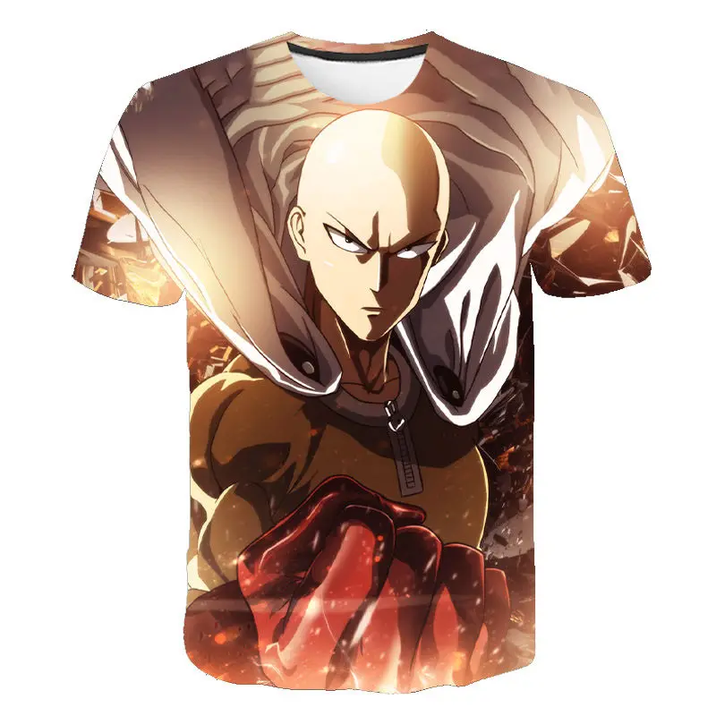 Футболка Harajuku One Punch Man модная летняя детская футболка для мужчин/женщин и