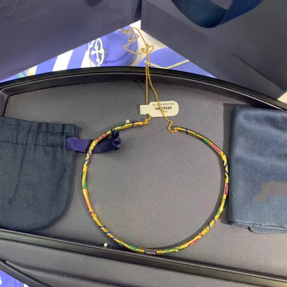 Модный шарм из стерлингового серебра копия 1:1 Реплика красочный этнический чокер