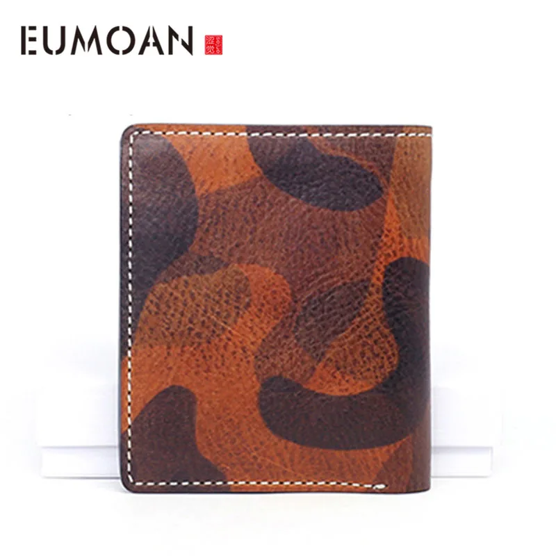 Камуфляжный бумажник из воловьей кожи короткий кошелек для карт | Багаж и сумки