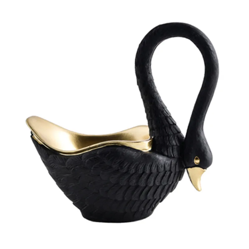 

Nordic Luxurious Style Resin Gold Plating Swan Storage Box Creative Living Room Entryway Coffee Table Figurine X4973