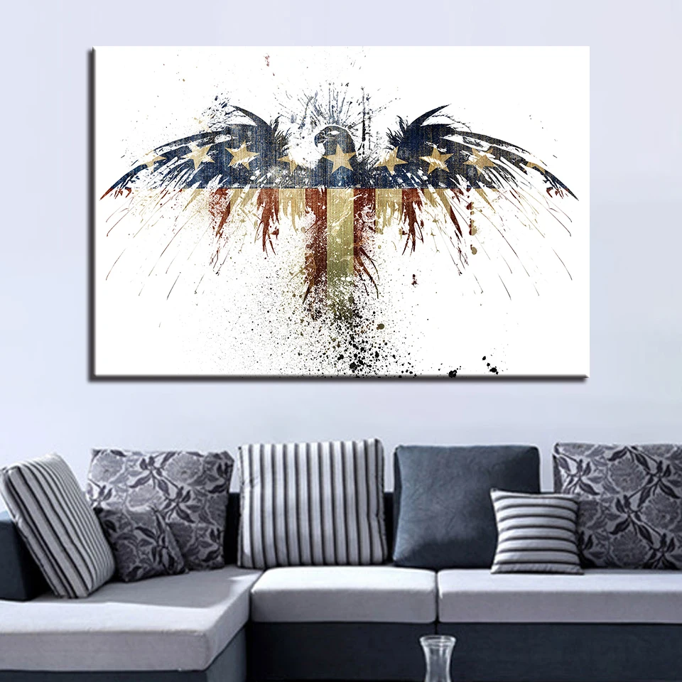 Художественный плакат HD принты домашний декор 1 шт. Орел стены искусства флаг