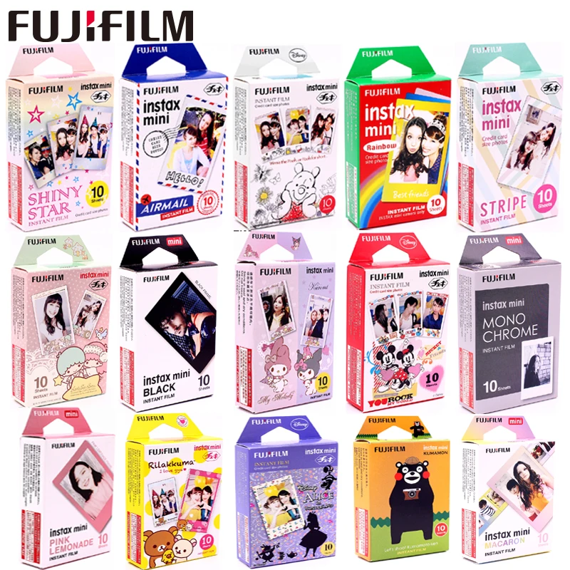 Fujifilm 10 sheets Stars STRIPE TSUM Black frame Minion Instant Film photo paper for Instax Mini 8 9 11 7s 25 50s 90 SP-1 2
