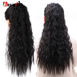 AOSIWIG длинный кудрявый шиньон для конского хвоста термостойкий синтетический хвост на зажиме длинный зажим для конского хвоста удлинитель волос
