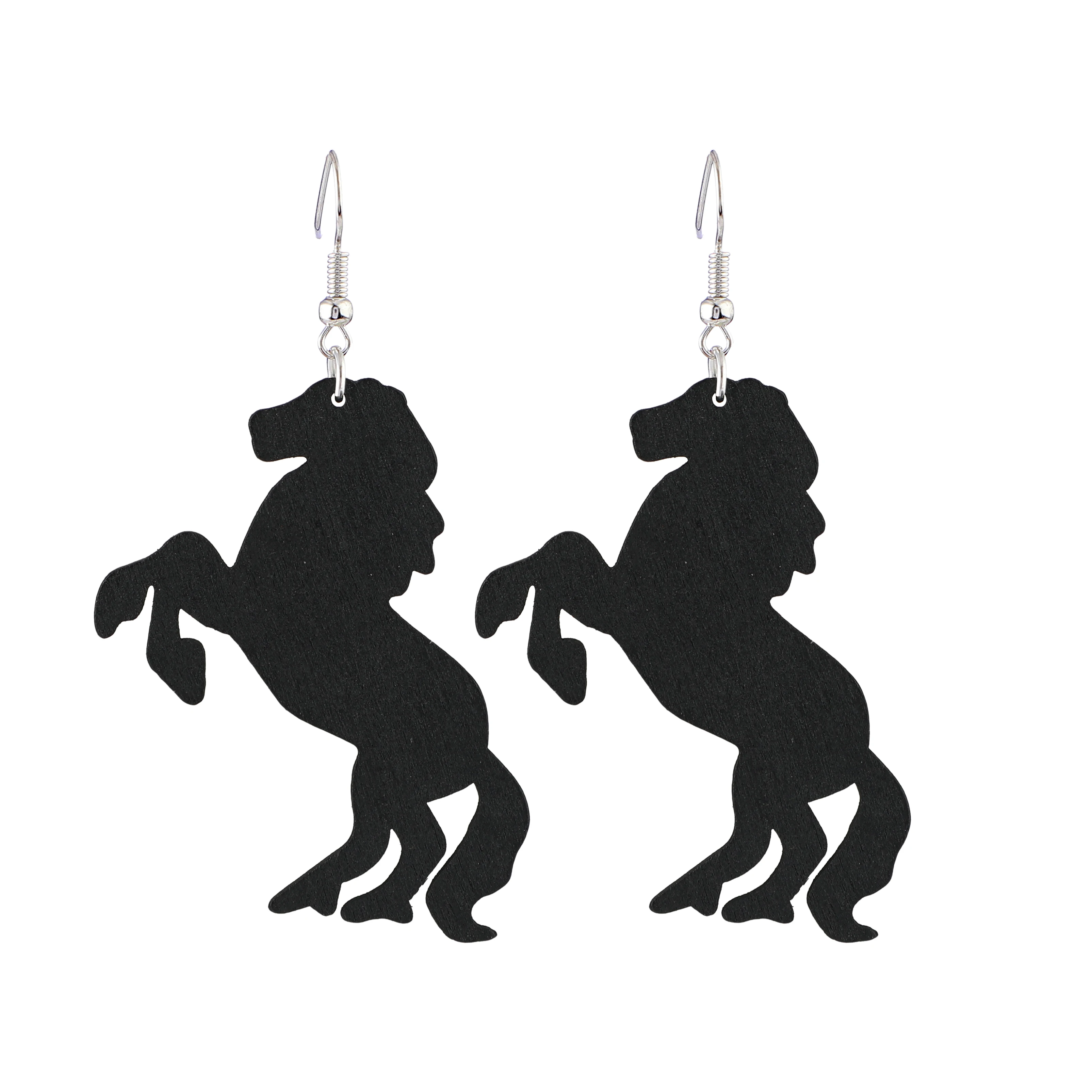 Женские уникальные деревянные серьги-подвески YULUCH с лошадью элегантные