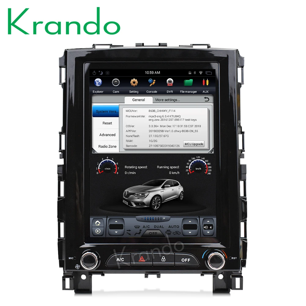 Автомобильный мультимедийный плеер Krando Android 9 0 4 Гб 32 ГБ 10 дюйма с вертикальным