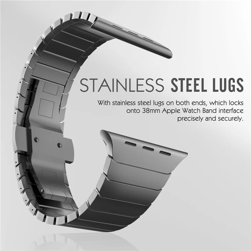 Ремешок из нержавеющей стали для Apple watch 4 ремешка 44 мм 40 iwatch 5 3 2 1 42 38 ремешок часов