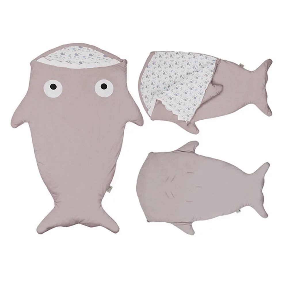 

Boys Girls Breathable Sleep Sack Blanket 6-48months Shark Shape Soft Winter Warm Bedding Zipper Closure Sleeping Bag For Kids