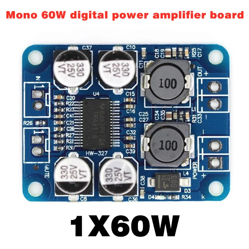 

ARuiMei Dc 8-24V Digital power amplifier board Mono 1* 60W digital power amplifier board for speaker modification