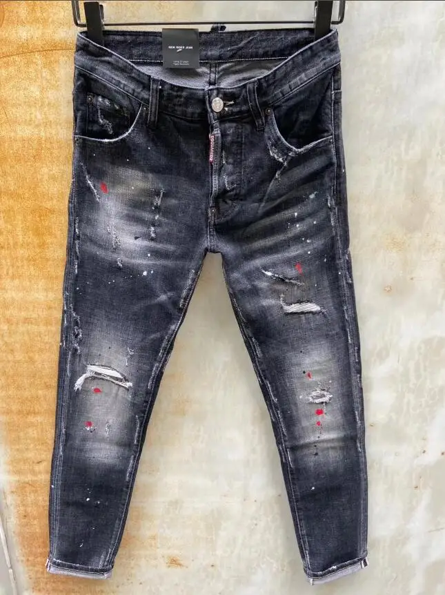 

DSQUARED2 Ретро итальянские Брендовые женские/мужские джинсы мотоциклетные джинсы для бега 959-1