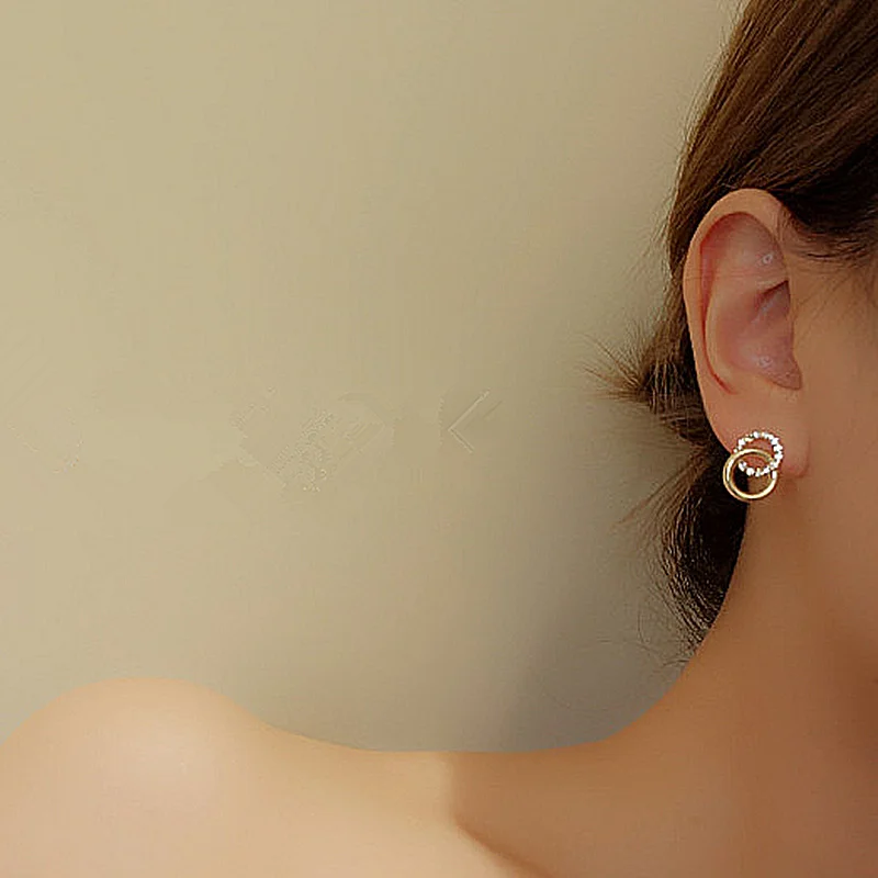 Женские металлические круглые серьги гвоздики нового дизайна очаровательные