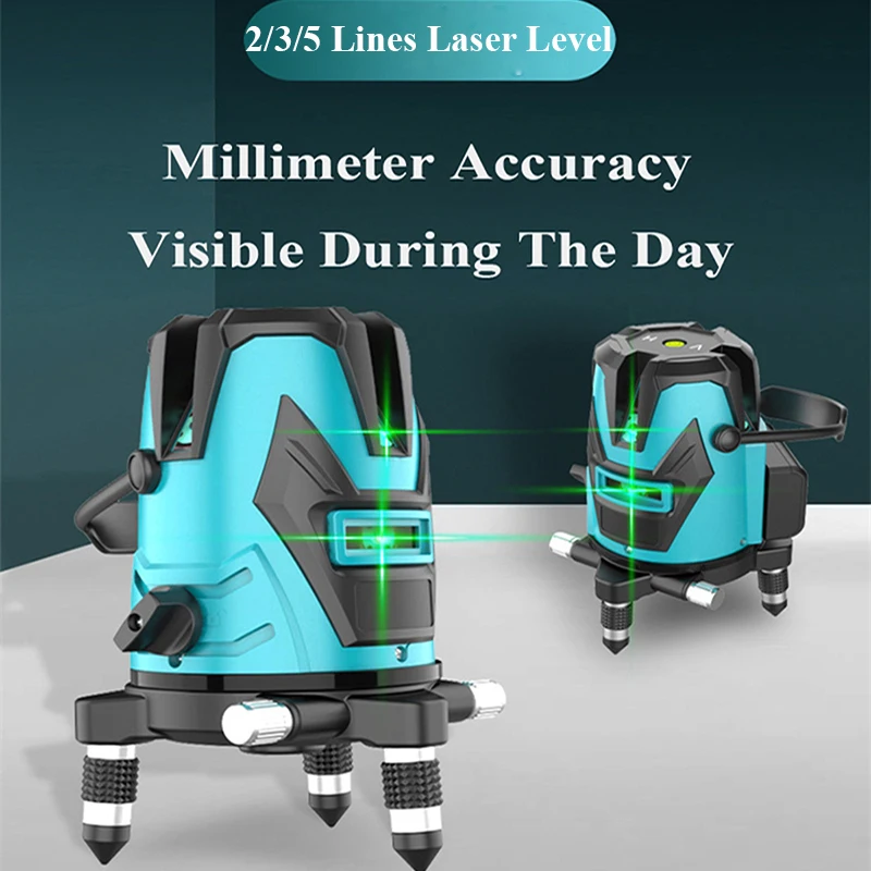 

2/3/5 Lines Green Laser Level Horizontal & Vertical Cross Lines Slim Beam High Accuracy With Auto Self-Leveling Measuring Tool
