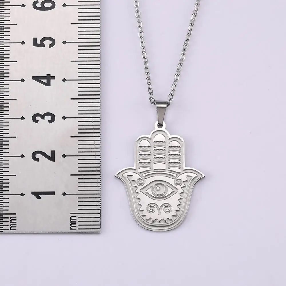 LIKGREAT кулон Рука Фатимы Хамса ожерелье для женщин цепочка из нержавеющей стали
