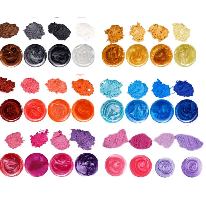 

56Bottles Cosmetic Grade Pearlescent Mica Powder Epoxy Resin Dye Pearl Pigment