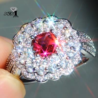 yayi jewelry fashion princess cut prong setting red aaa cubic zirconia silver color engagement wedding party leaves gift rings