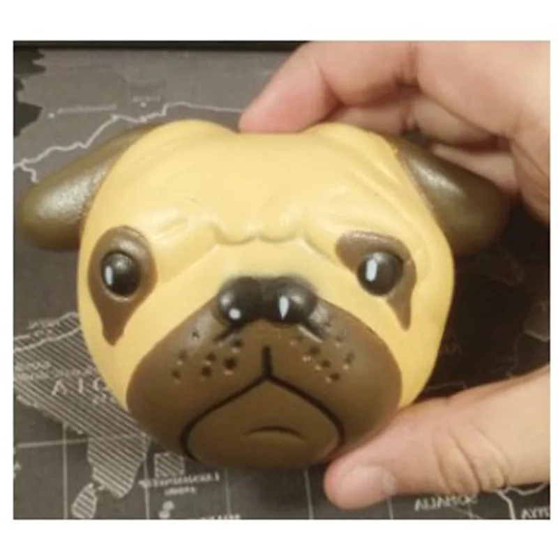Pan de imitaci&oacute;n de poliuretano para pastel, juguete de descompresi&oacute;n con fragancia, cabeza de perro de rebote lento-0