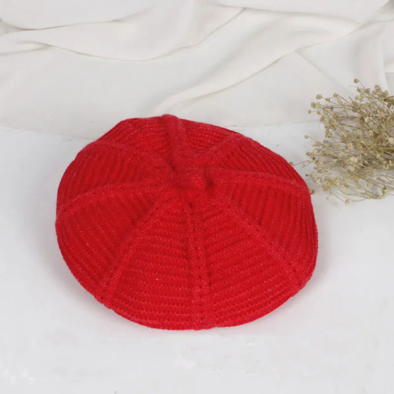 Однотонный теплый берет для мальчиков и девочек 3-8 лет | Аксессуары одежды