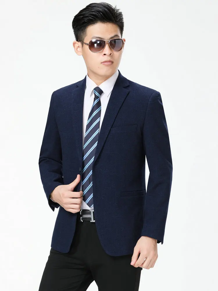 2022 мужской темно-синий клетчатый деловой костюм куртка Умные повседневные