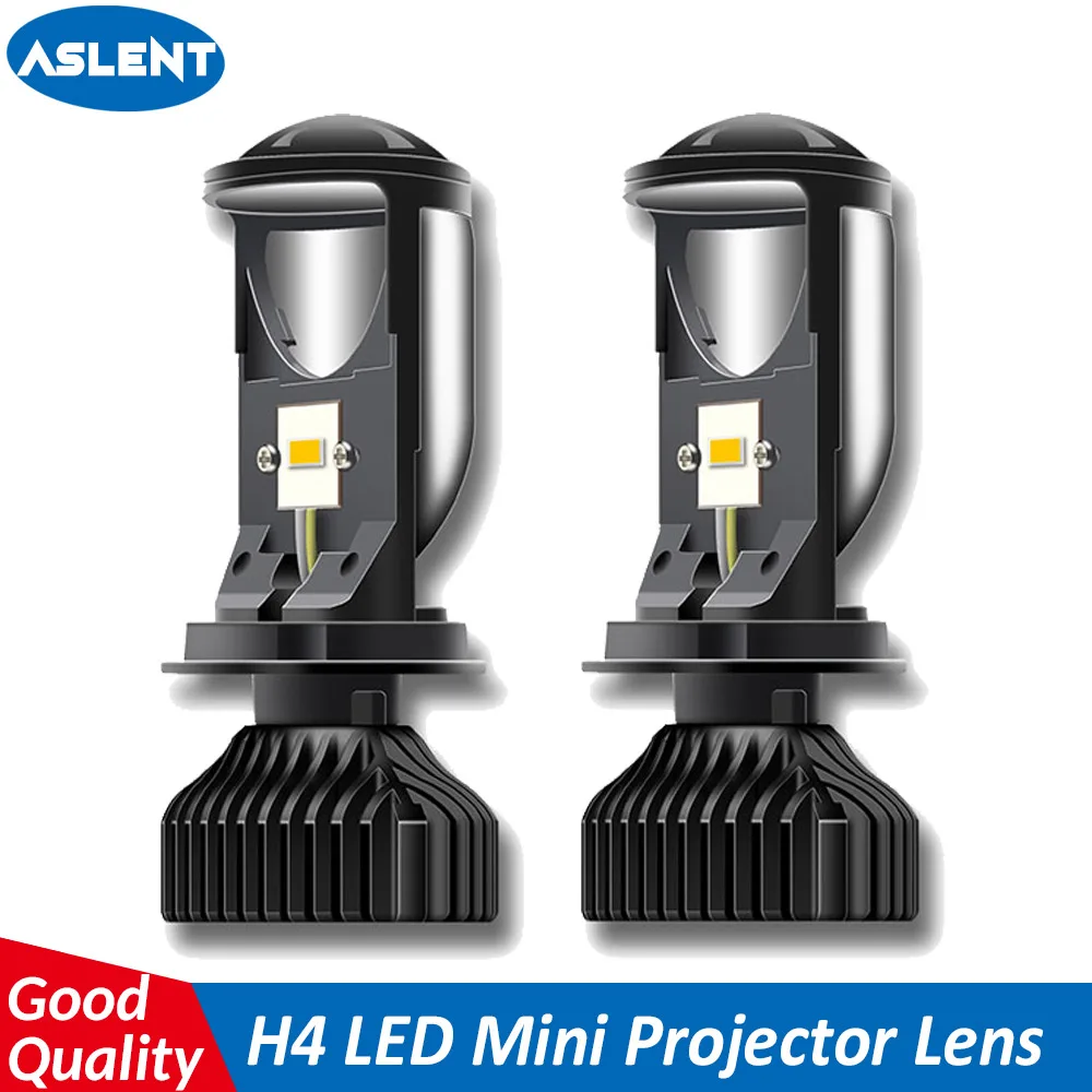 ASLENT H4 9003 светодиодный мини проектор вентилятор объектива Авто высокий низкий