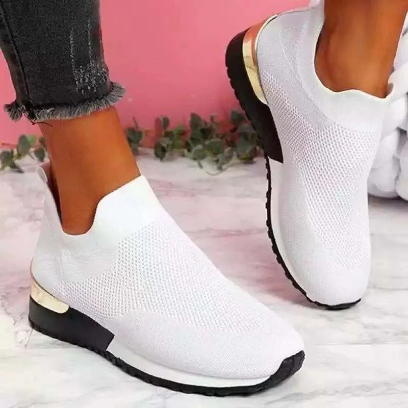 

Women's Shoes Lattice Mesh Socks Sports Shoes Spring and Summer Flat Shoes Stretch Cloth Breathable Lightweight Women's Shoes