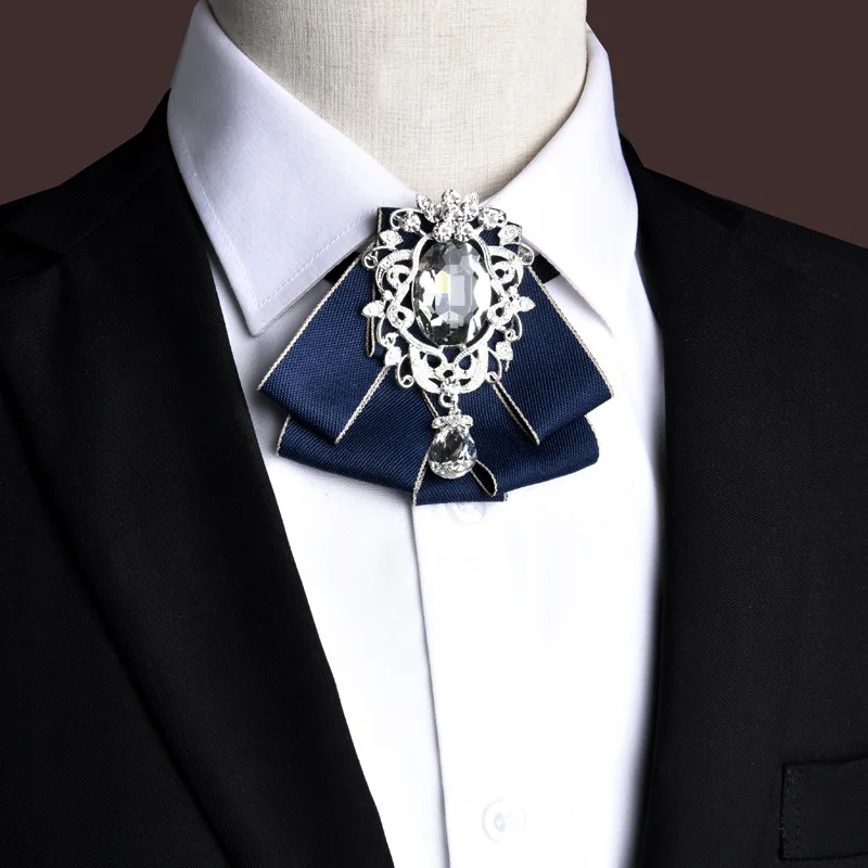 

Men's Bow Tie Melanin Ribbon Diamond Wedding Bridegroom Festive Handmade Fancy High-end Fashion Bow Tie Butterfly Men bow Ties