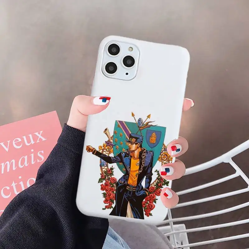 

Anime JoJo Killer Queen Phone Case White Candy Color for iPhone 6 7 8 11 12 s mini pro X XS XR MAX Plus