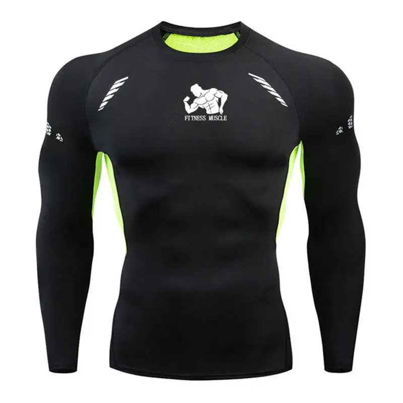 Новинка 2020 Мужская футболка с длинным рукавом для бега компрессионная