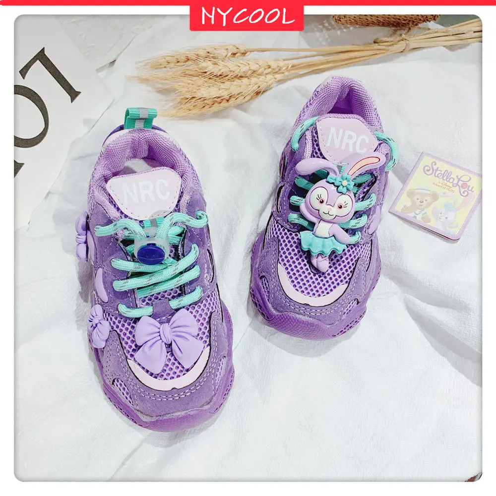 

INS Hot Cartoon Doll Girls Sneakers Toddler Kids Shoes Mesh Breathable Baby Children Running Shoes 2021 Spring Pupil Sport Shoes