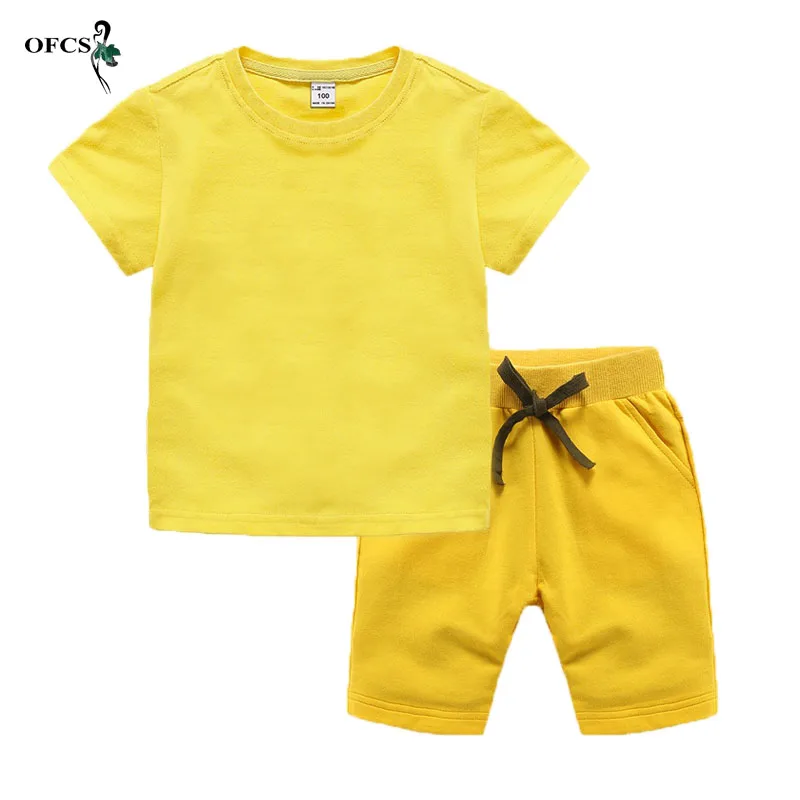 Летняя детская одежда Детский костюм модная футболка с мультяшным рисунком для