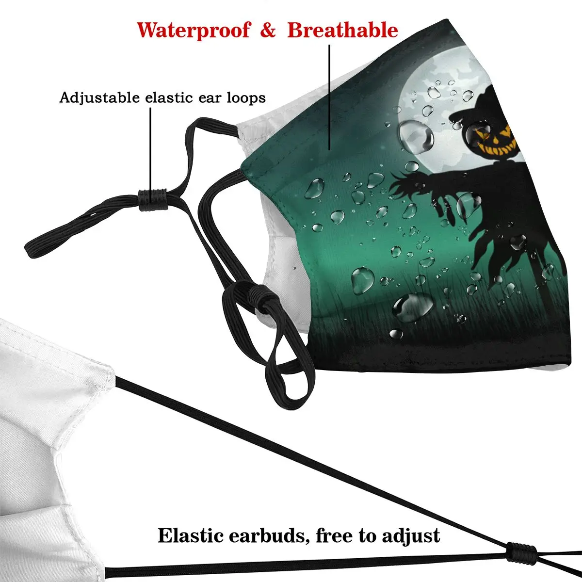 

Scarecrow Background Dust Mask with PM2.5 Filter Activated Carbon for Adult Facemask Mouth Reusable