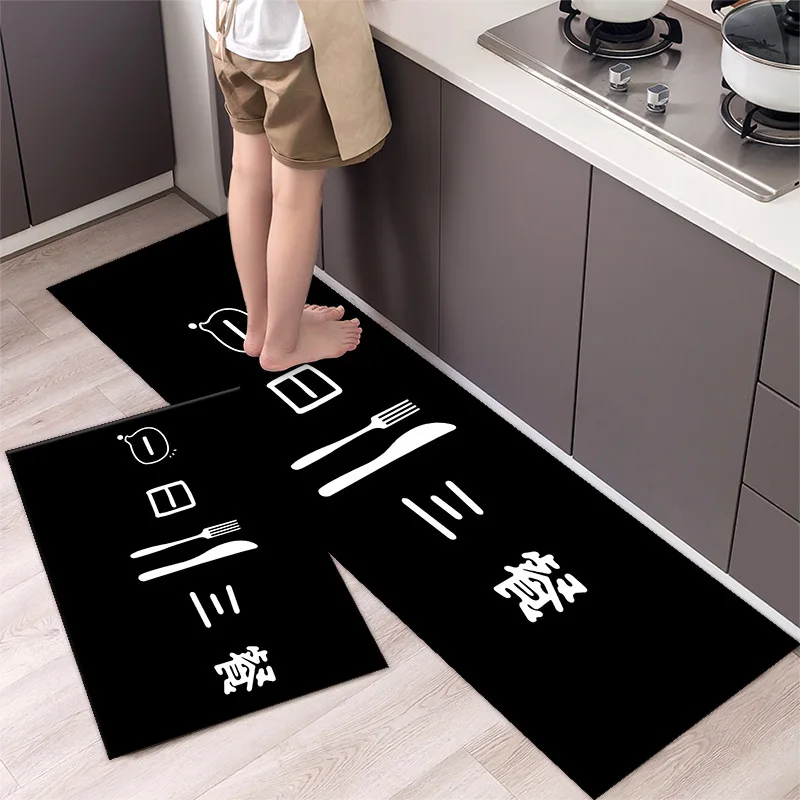 fashionable simple nordic style kitchen floor mat household carpet long strip door mat modern home decor free global shipping