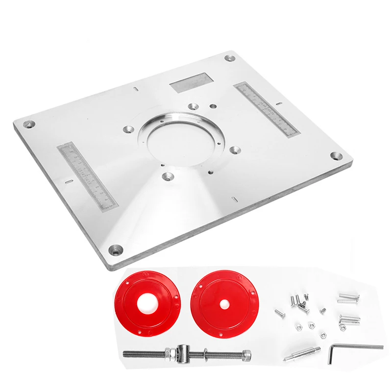 Aluminum Router Table Insert Plate Electric Wood Milling Trimming Machine Flip Plate With Cover For Woodworking Engraving DIY - Цвет: 85x85mm