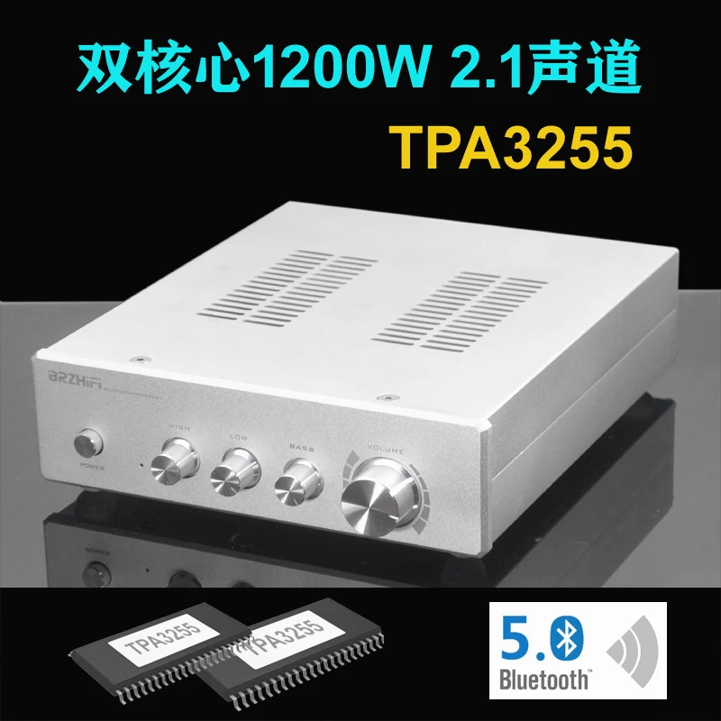 2020 Новый Bluetooth 5 0 двойной IC TPA3255 1200 Вт Цифровой аудио 2 1 канальный стерео усилитель