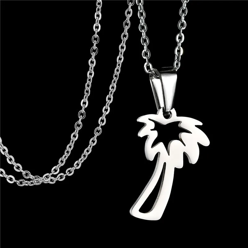 UAGE Women Dainty Palm Tree Necklace Stainless Steel Coconut Pendant Necklaces Minimalist Plant Jewelry | Украшения и аксессуары