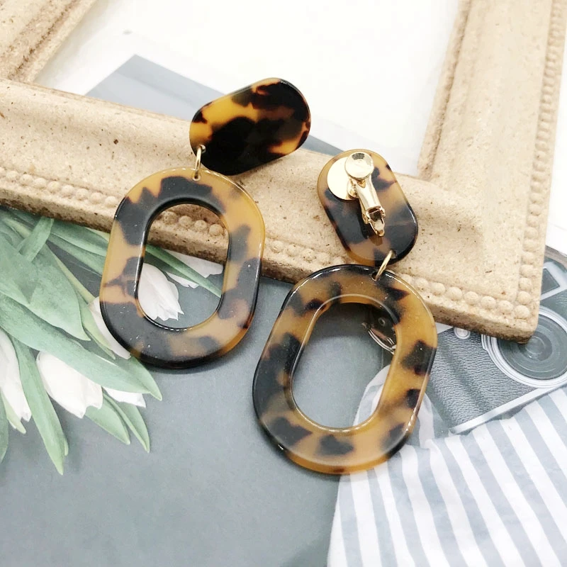 Геометрические Популярные Эффектные серьги клипсы без отверстий для