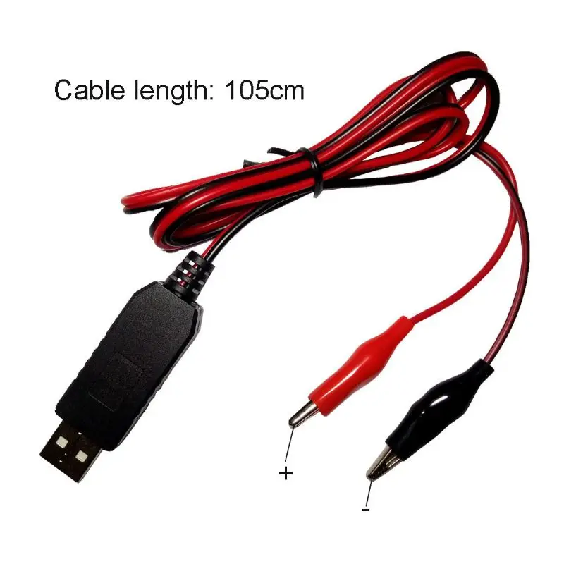 

DC 5V Boost to DC 6V 9V 12V USB Voltage Step Up Converter Cable Power Supply Cord with Clip for Multimeter LED Light and more