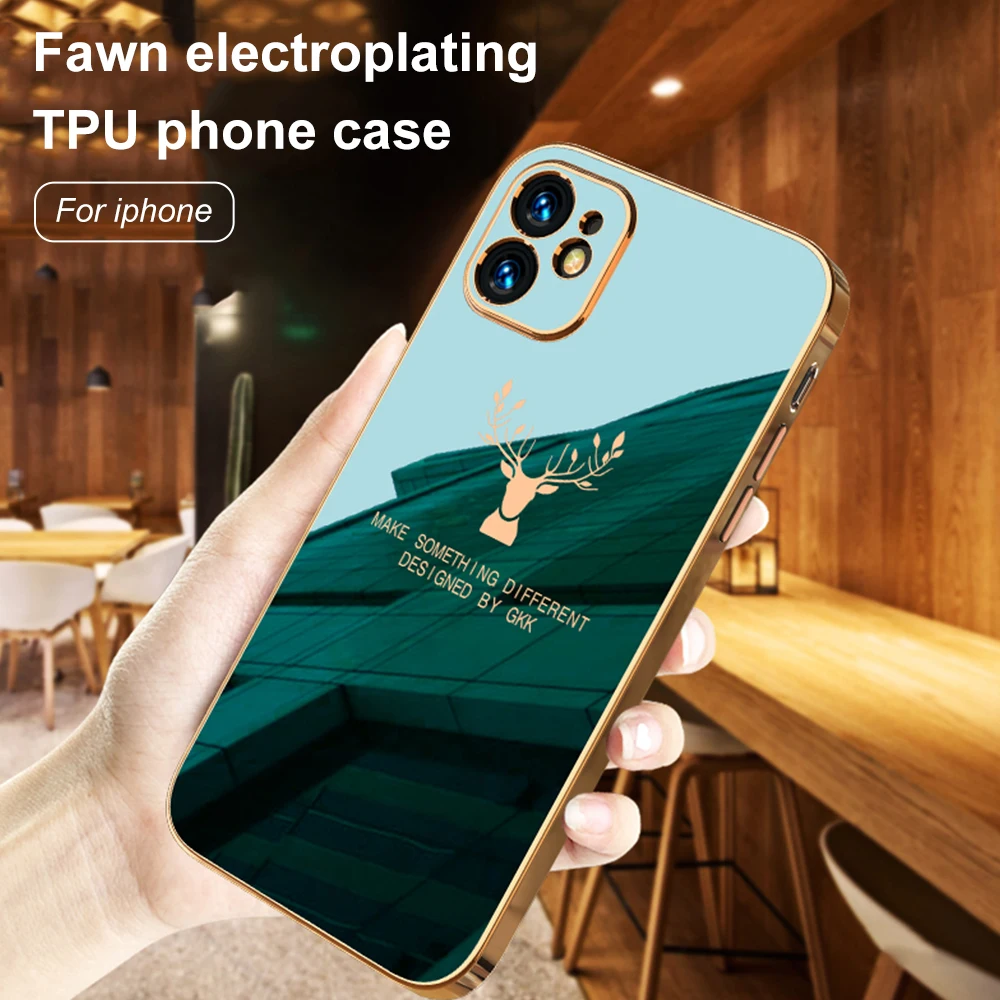 Ultra Thin Plating Cover Case For iPhone 12 11 13 14 Pro Max Plus Luxury Bumper Protection Case For iPhone 12Pro Silicone Funda