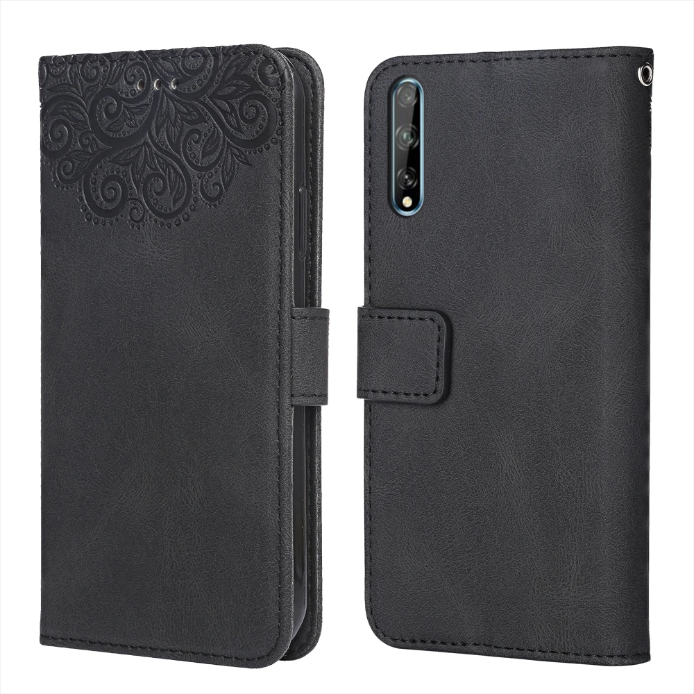 Для Huawei Y8p цветок тиснение чехол AQM LX1 кожаный книжка с откидной крышкой для Y 8p