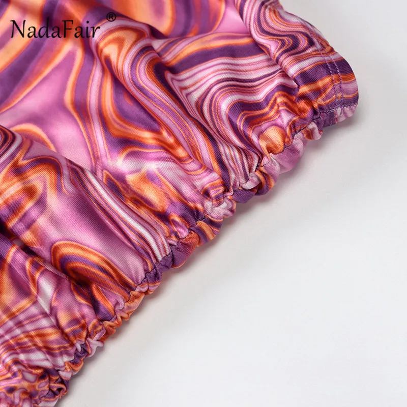 

Nadafair Midi Off Shoulder Sexy Dress Summer Club Festival Clothes Women Ruched Multi Vintage Slim Wrap Tube Bodycon Dress