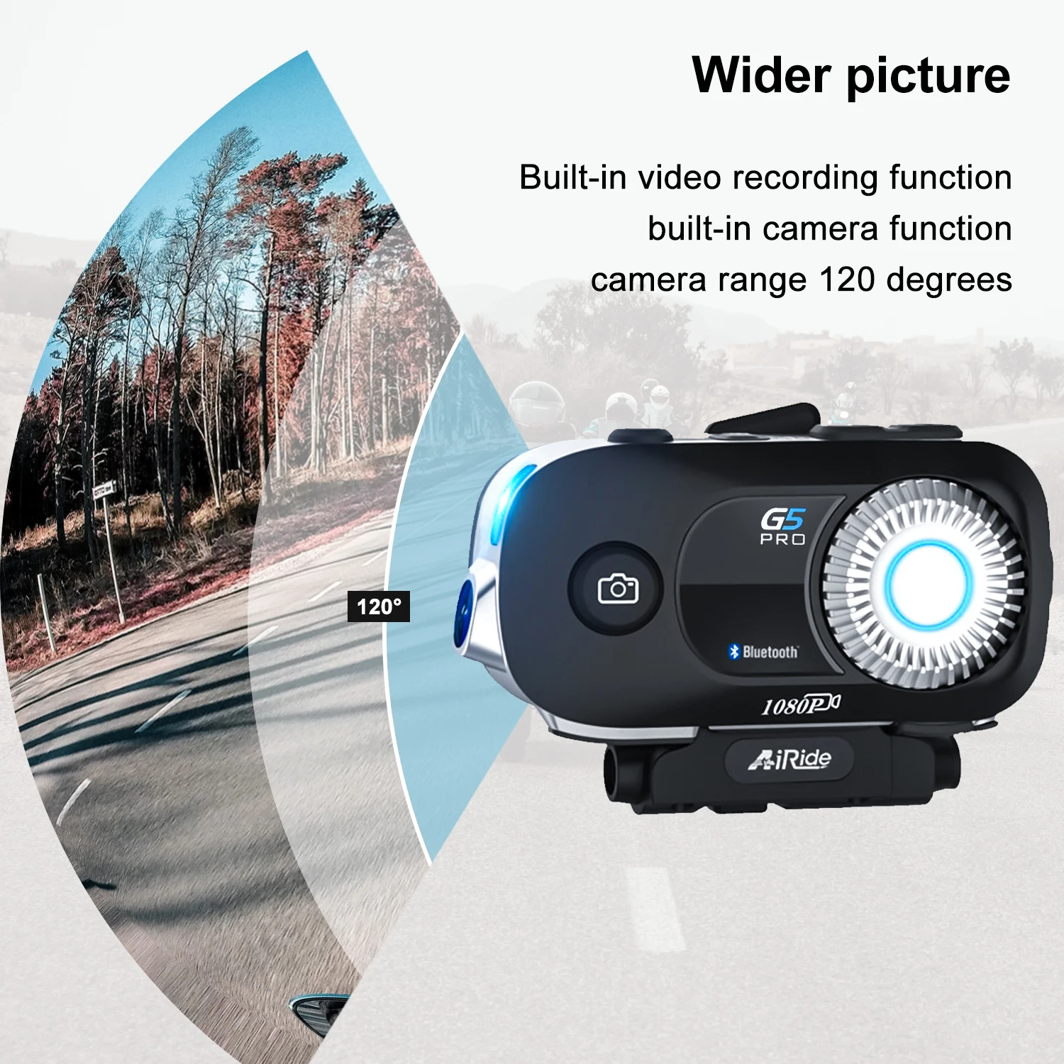 AiRide G5 Pro мотоциклетный шлем Bluetooth домофон Мото шлем гарнитура 1080P видео рекордер WiFi камера Intercomunicador