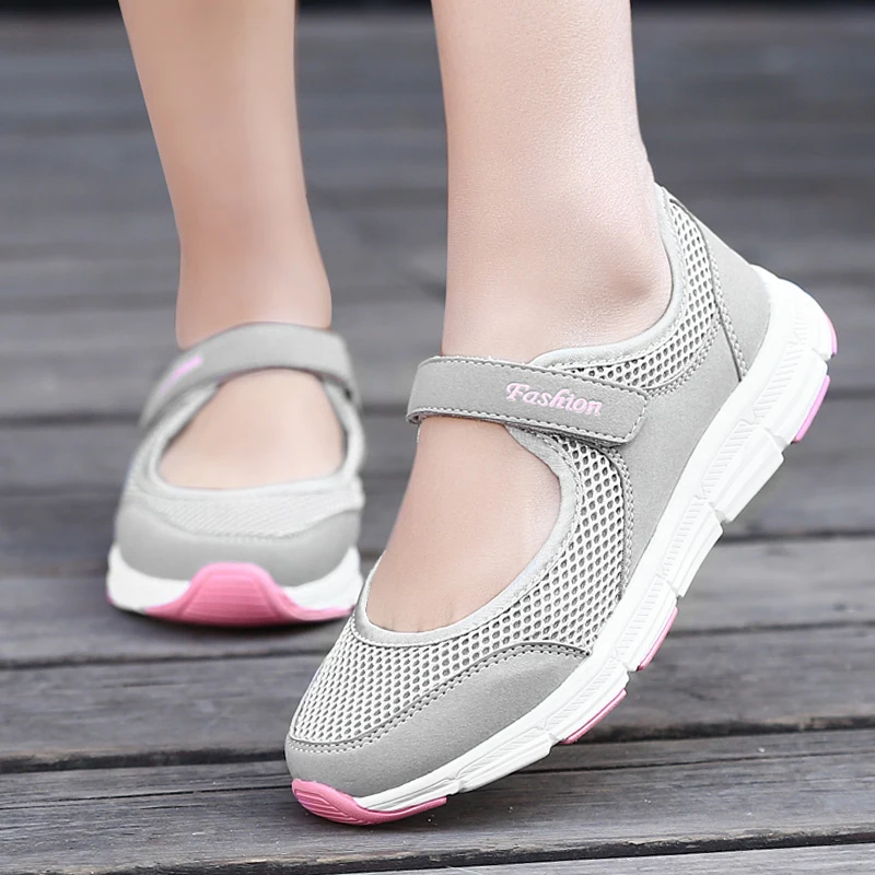 

Zapatos planos informales Para Mujer, Tenis femeninos de malla transpirable a la moda, zapatillas náuticas de verano